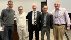 Dr Michael O'Sullivan with 4 Jesuit colleagues in San Diego, 2024